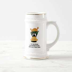 Caneca De Cerveja Cartoon Verde Louco Pato Realidade Diferente