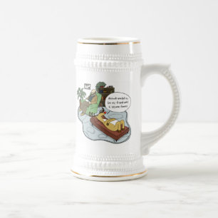 Caneca De Cerveja Cartum de Férias Divertido - Terapia de Rena
