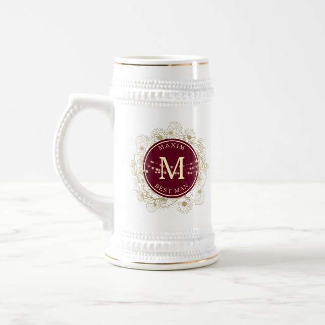 Caneca De Cerveja Casamento de Melhor Homem Elegante (Esquerda)