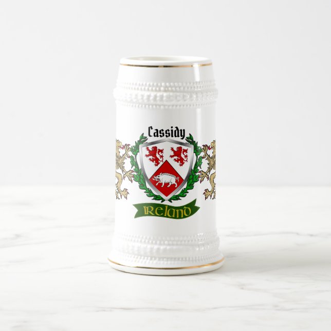 Caneca De Cerveja Cassidy/O'Cassidy Irish Shield Personalizado (Centro)