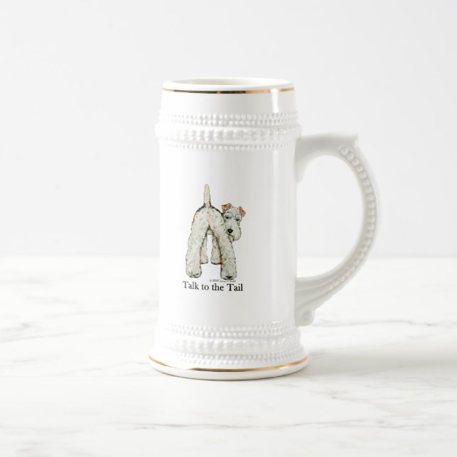 Caneca De Cerveja Cauda do Fox Terrier do fio (Direita)