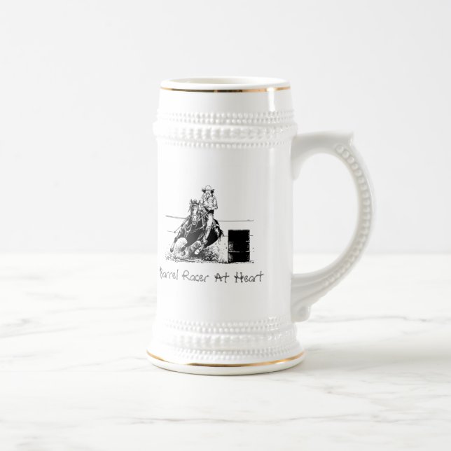 Caneca De Cerveja Cavalo de Corrida de Barrel (Direita)
