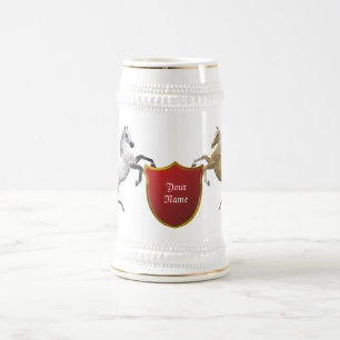 Caneca De Cerveja Cavalos cardíacos, adicione seu nome