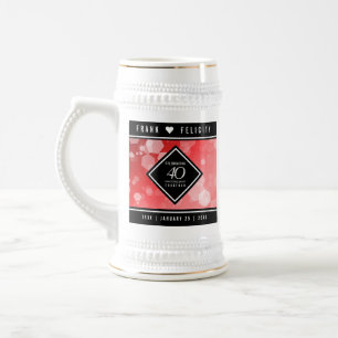 Caneca De Cerveja Celebração do 40º aniversário do Casamento Rub