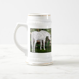 Caneca De Cerveja Cena de fantasia de cavalo branco deslumbrante