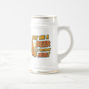 Caneca De Cerveja Cerveja do aniversário de 21 anos