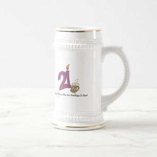 Caneca De Cerveja Cerveja do aniversário de 21 anos (customizável)