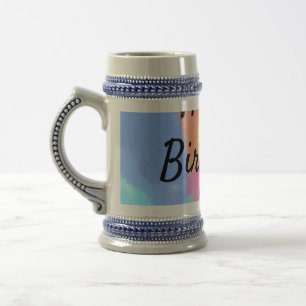 Caneca De Cerveja chamada minimalista simples caligrafia feliz anive