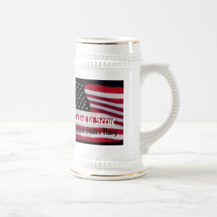 Caneca De Cerveja Chamado para servir a bandeira específica dos EUA