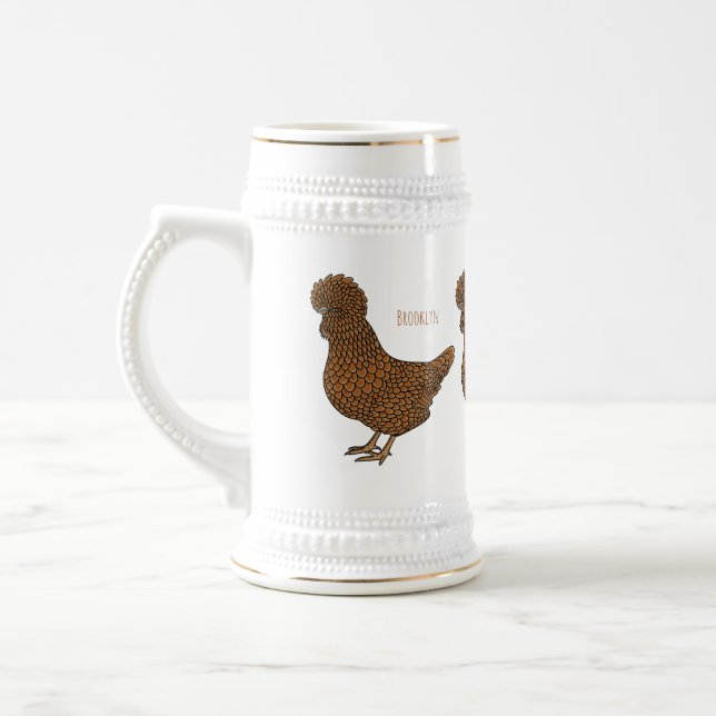 Caneca De Cerveja Chamois polish chicken cartoon illustration  (Esquerda)