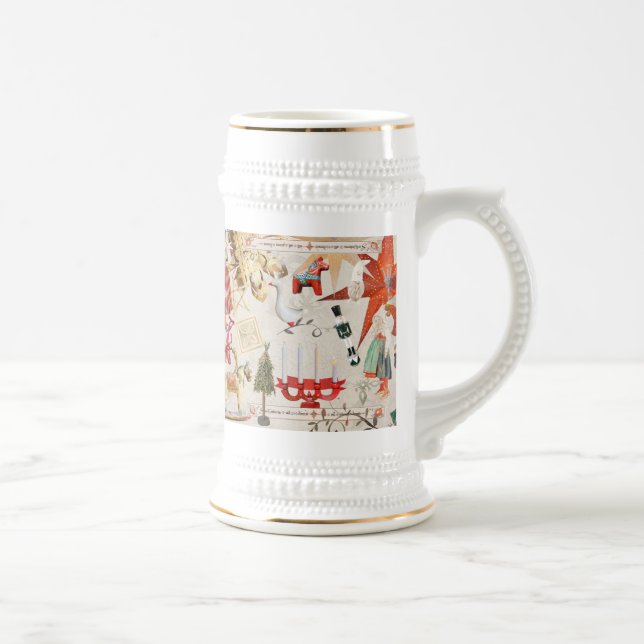 Caneca De Cerveja Charming Scandinavian Folk Christmas (Direita)