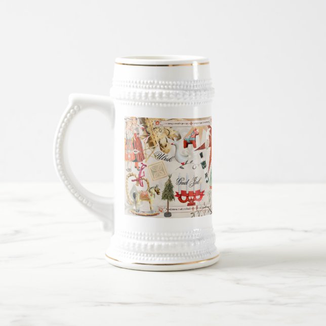 Caneca De Cerveja Charming Scandinavian Folk Christmas (Esquerda)