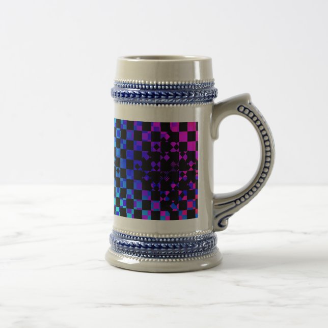 Caneca De Cerveja Checkered Twist por Kenneth Yoncich (Direita)