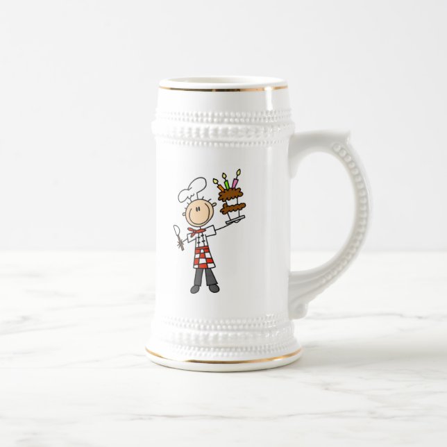 Caneca De Cerveja Chef Com Bolo De Aniversário (Direita)