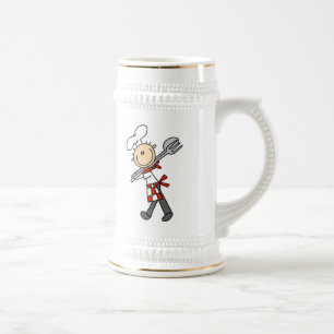 Caneca De Cerveja Chef Com Pinças De Salada
