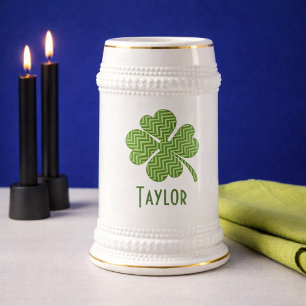 Caneca De Cerveja Chevron Four Leaf Clover