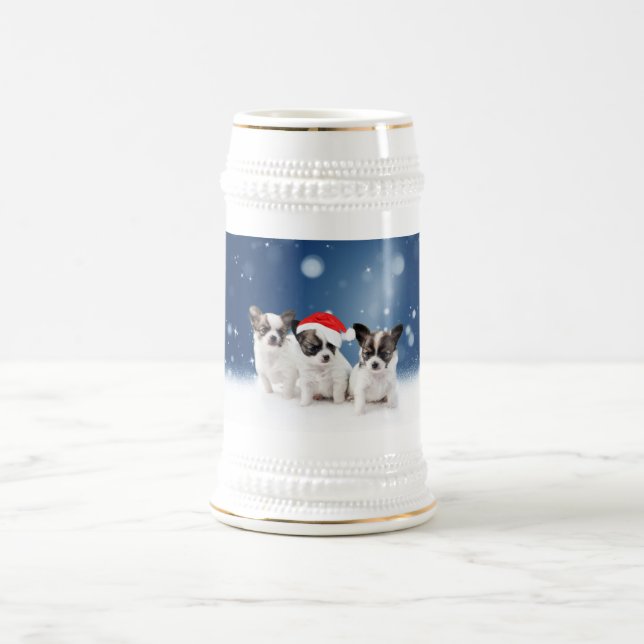 Caneca De Cerveja Chinhuahua bonitinho no Natal (Centro)