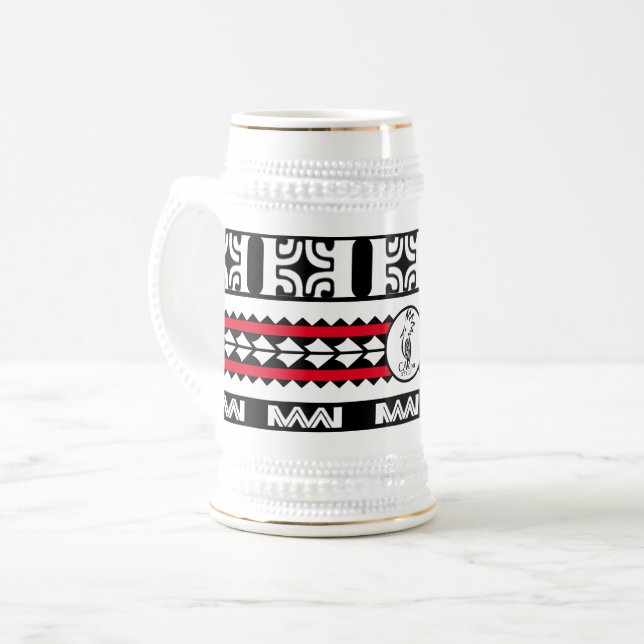 Caneca De Cerveja Chope à bière  Tribal Ethnic/Bande Rouge (Frente Esquerda)
