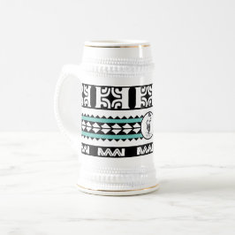 Caneca De Cerveja Chope à bière Tribal Ethnic/Bande Turquoise