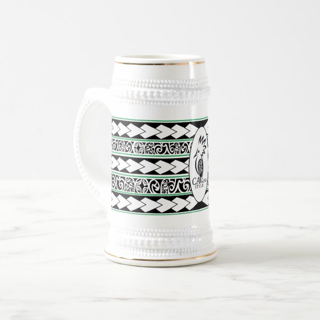 Caneca De Cerveja Chope à bière Tribal Ethnic Bande Vert (Frente Esquerda)