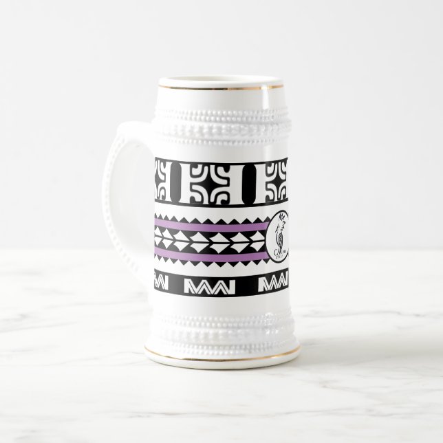 Caneca De Cerveja Chope à bière  Tribal Ethnic/Bande Violet (Frente Esquerda)