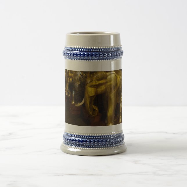Caneca De Cerveja Cinza de Elefantes Dourados/Caneca de cerveja Azul (Centro)