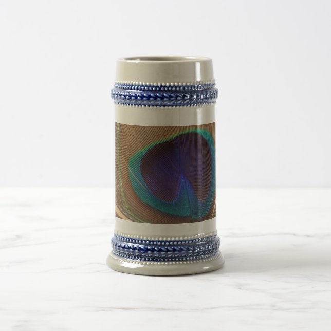 Caneca De Cerveja Cinza de penas na Turquia/Caneca de cerveja azul d (Centro)