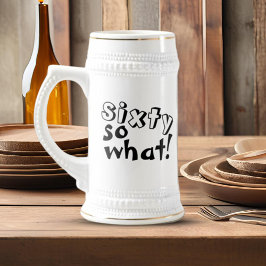Caneca De Cerveja Citação Divertida Sessenta e o Que Aniversário de 