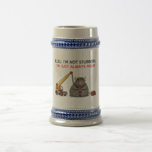 Caneca De Cerveja Citação engraçada de Touro Teimoso - Humor Eu Esto