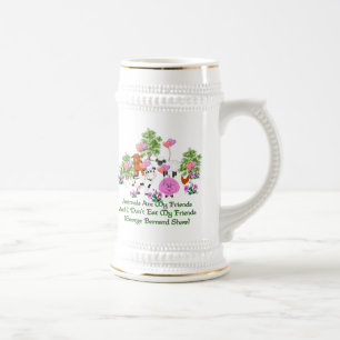 Caneca De Cerveja Citações de G.B. Shaw Vegetariano
