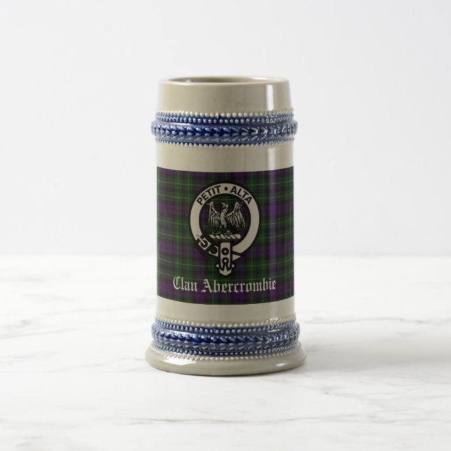 Caneca De Cerveja Clan Abercrombie Crest Crachá e Tartan Personaliza (Centro)