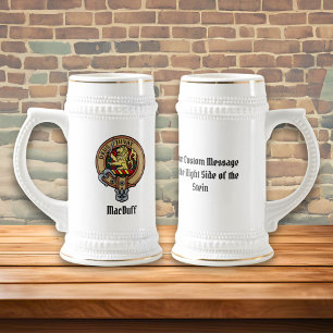 Caneca De Cerveja Clan MacDuff Crest sobre Tartan
