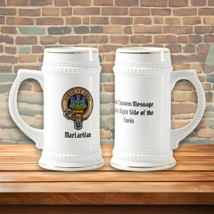 Caneca De Cerveja Clan MacLachlan Crest sobre Tartan