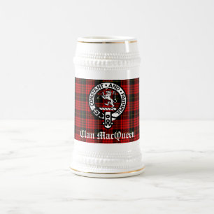 Caneca De Cerveja Clan MacQueen Crest Crachá & Tartan