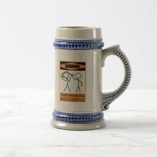 Caneca De Cerveja Clarinetist baixo Temperamental de advertência