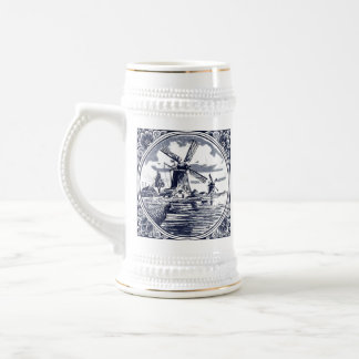 Caneca De Cerveja Clássico Chic Vintage Moinho de Vento Holandês Del
