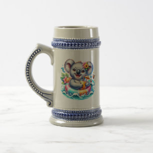 Caneca De Cerveja Clipart de Sublimação de Coala de Verão