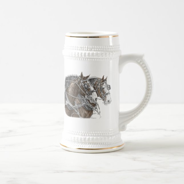 Caneca De Cerveja Clydesdale Draft Horse Team (Direita)