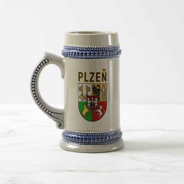 Caneca De Cerveja Coat of Arms of Plzeň, Czech Republic (Esquerda)