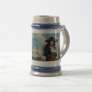 Caneca De Cerveja Cobalt Kate - Capitã Pirata Feminina de Alto Contr