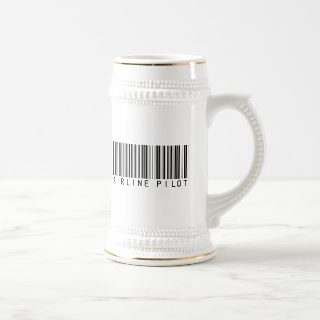 Caneca De Cerveja Código de barras piloto da linha aérea (Direita)
