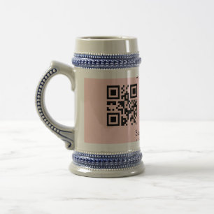 Caneca De Cerveja Código QR simples para chá de bebê com nome texto