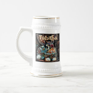Caneca De Cerveja Coelho Branco Personalizado Floral Personalizado