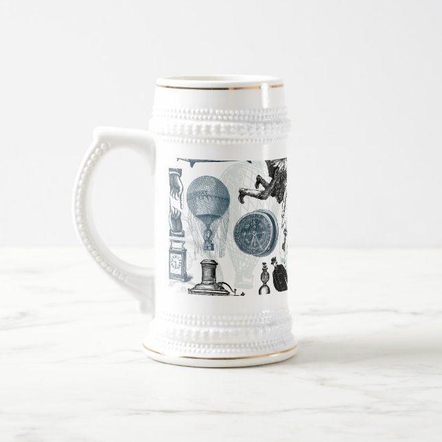 Caneca De Cerveja Colagem Colorized de Steampunk (Esquerda)