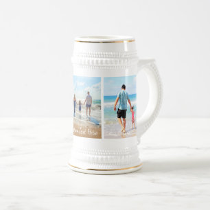 Caneca de Cerveja Colagem de Fotos Personalizada T