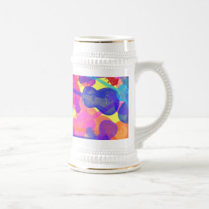 Caneca De Cerveja Colagem de Violão Colorida