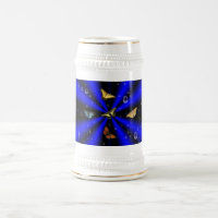 Colírio e borboleta a preto e azul