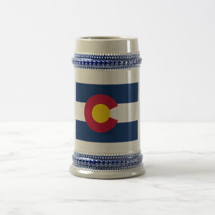 Caneca De Cerveja Colorado: Bandeira do Estado do Centenário dos EUA