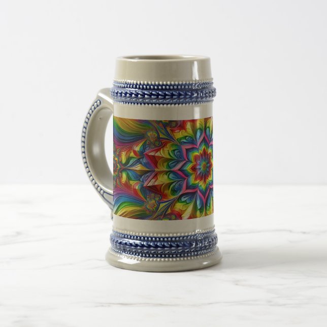 Caneca de cerveja com Design de cores LGBTQ (Frente Esquerda)