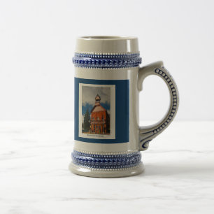 Caneca de cerveja com família da fé e mensagem d